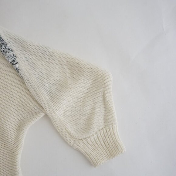 Vintage Dynanite White Black Knit Crewneck Sweater P/S - Picture 5 of 14